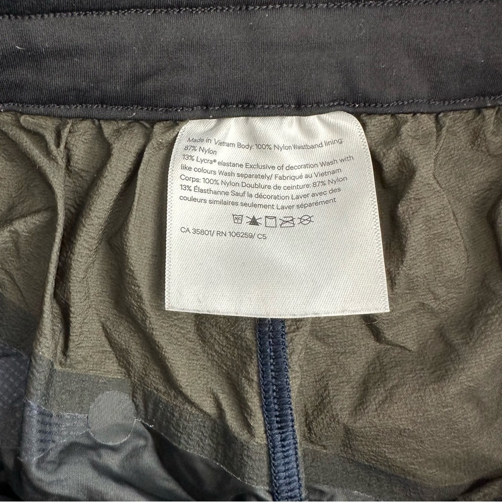 Lululemon Patch Game Black Midnight Navy Blue Dark Olive Green Shorts Women's 8 - Picture 4 of 6